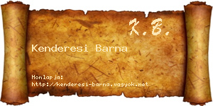 Kenderesi Barna névjegykártya